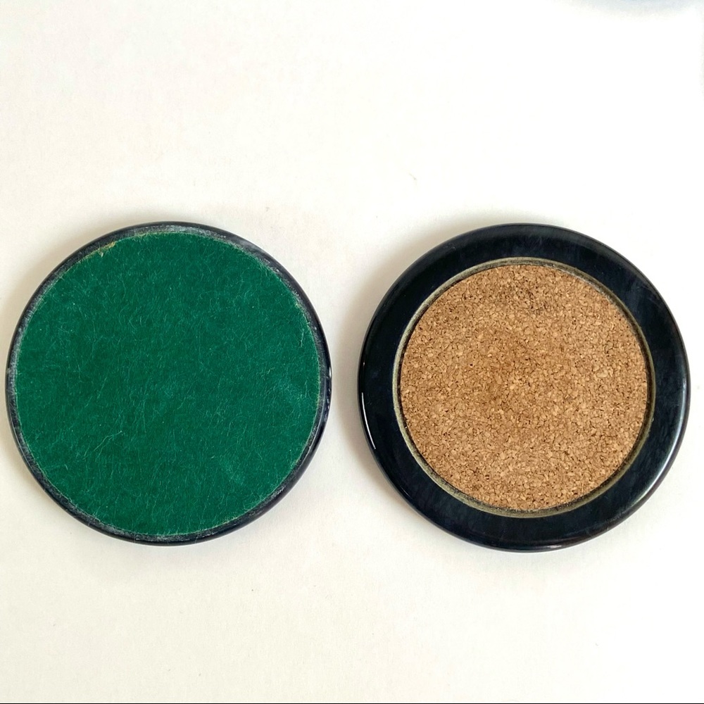 Black Iron Scroll Coaster Holder with Marble Coasters - Picture 13 of 14